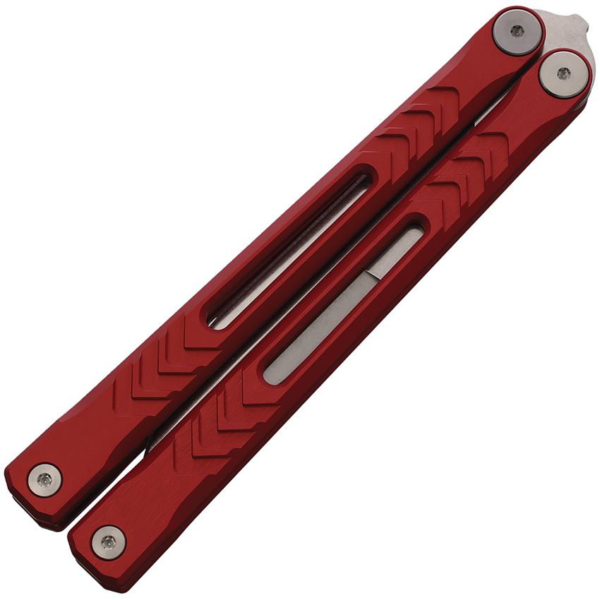 Revo Nexus Red Aluminum 154CM Stainless Butterfly Balisong Knife NXSSARD