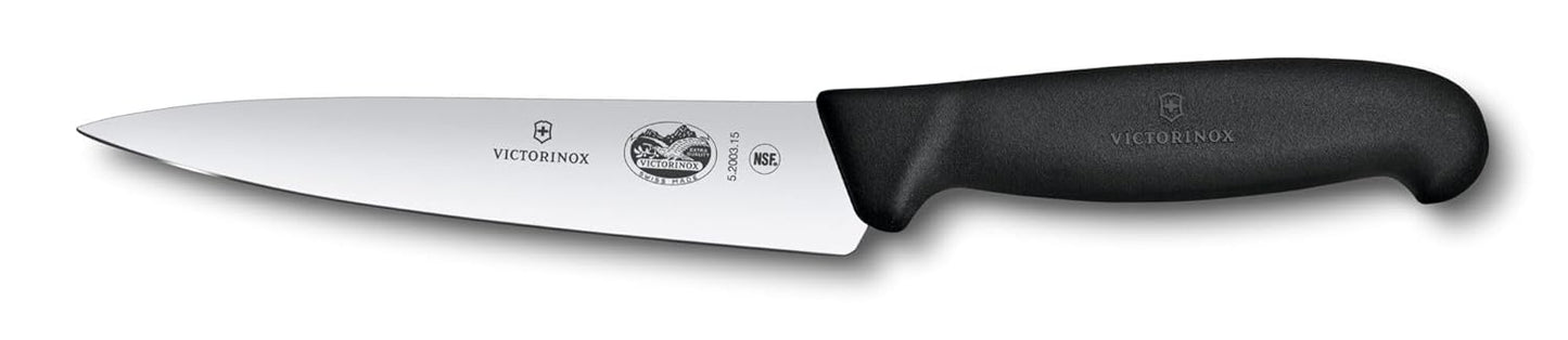 Victorinox Fibrox 6 Inch Straight Chef's Knife,Black