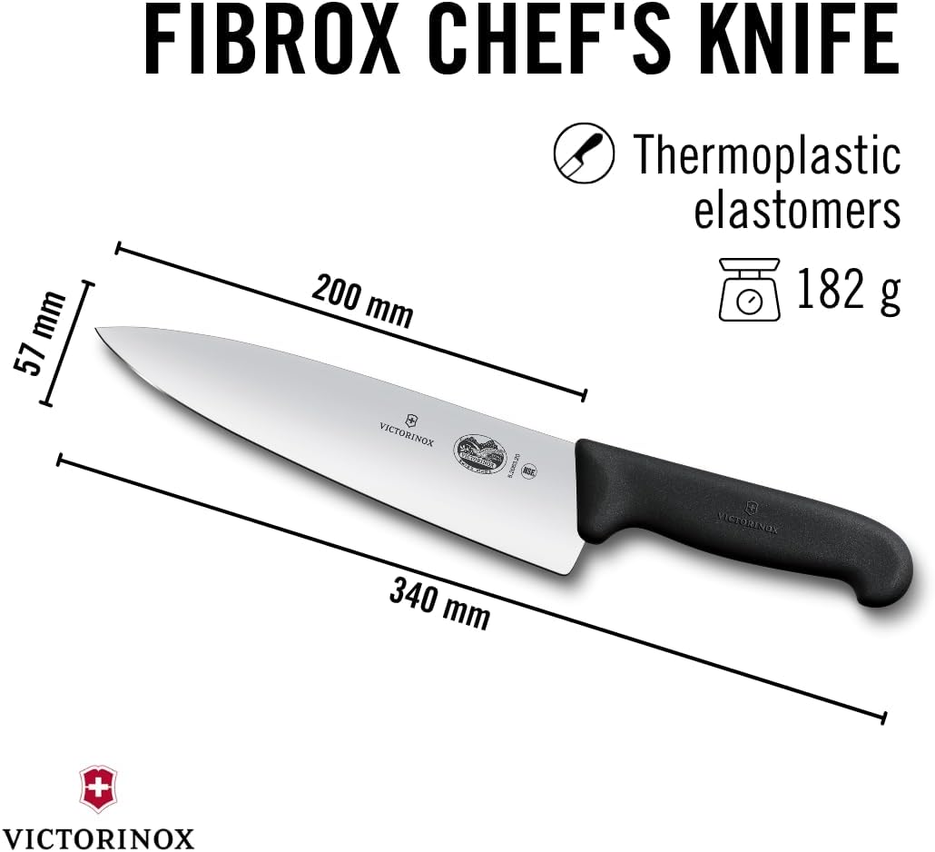 Victorinox Swiss Army Fibrox Chef's Knife Black 8 in