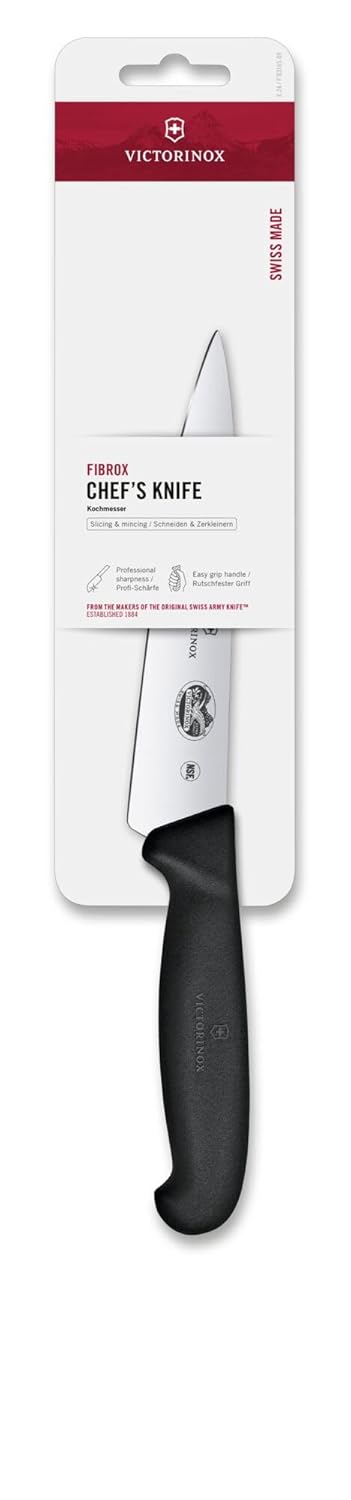Victorinox Fibrox 6 Inch Straight Chef's Knife,Black