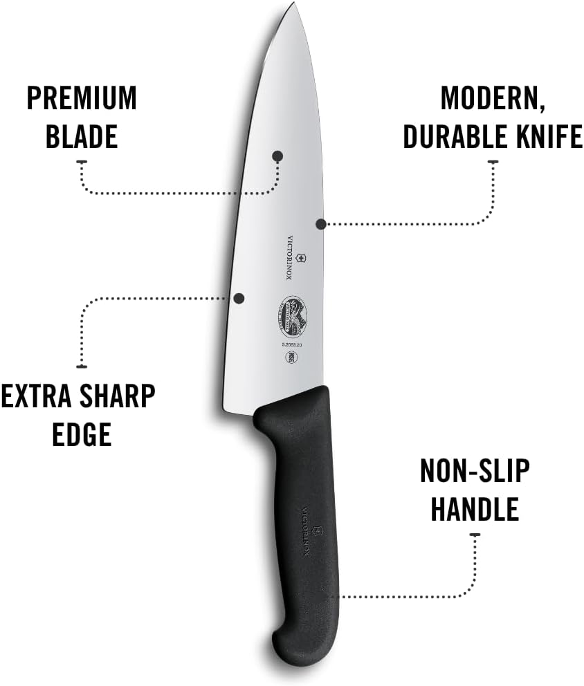 Victorinox Swiss Army Fibrox Chef's Knife Black 8 in