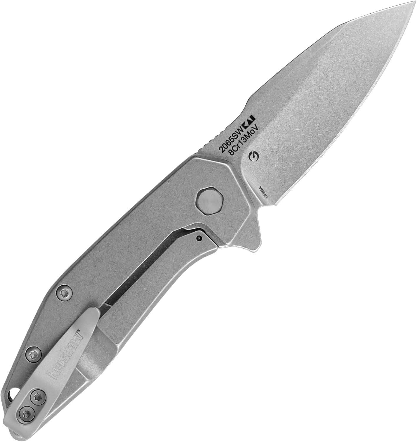 Kershaw Blur S30V Pocket Knife, 3.4 Inch CPM S30V Stainless Steel Recurve Plain Edge Blade, EDC with Assisted Opening, USA Made, Reversible Pocketclip, Everyday Carry Pocket Knife for Men and Women