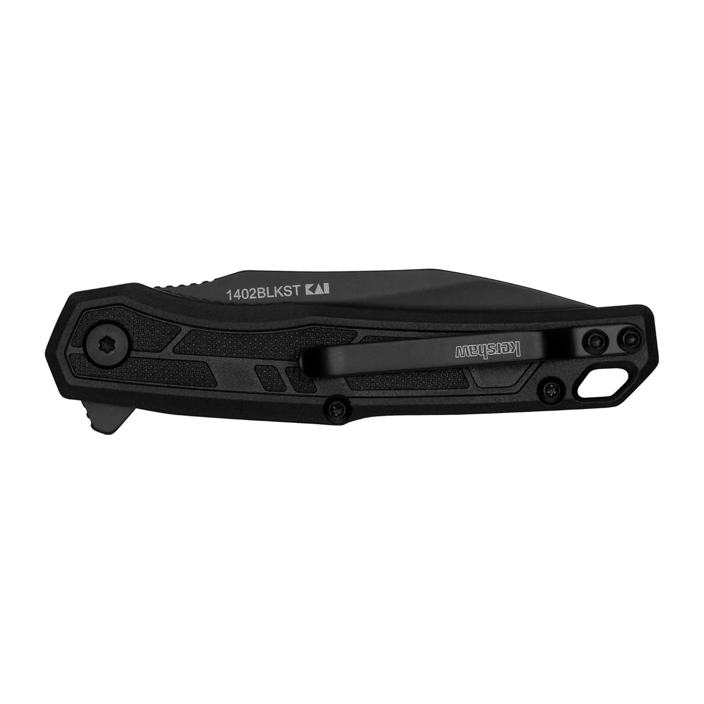 Kershaw Appa Pocket Knife, All-Black, 2.75 Inch Steel Partially Serrated Reverse Tanto Blade, EDC with Assisted Opening, Reversible Pocketclip, Everyday Carry Pocket Knife for Men and Women