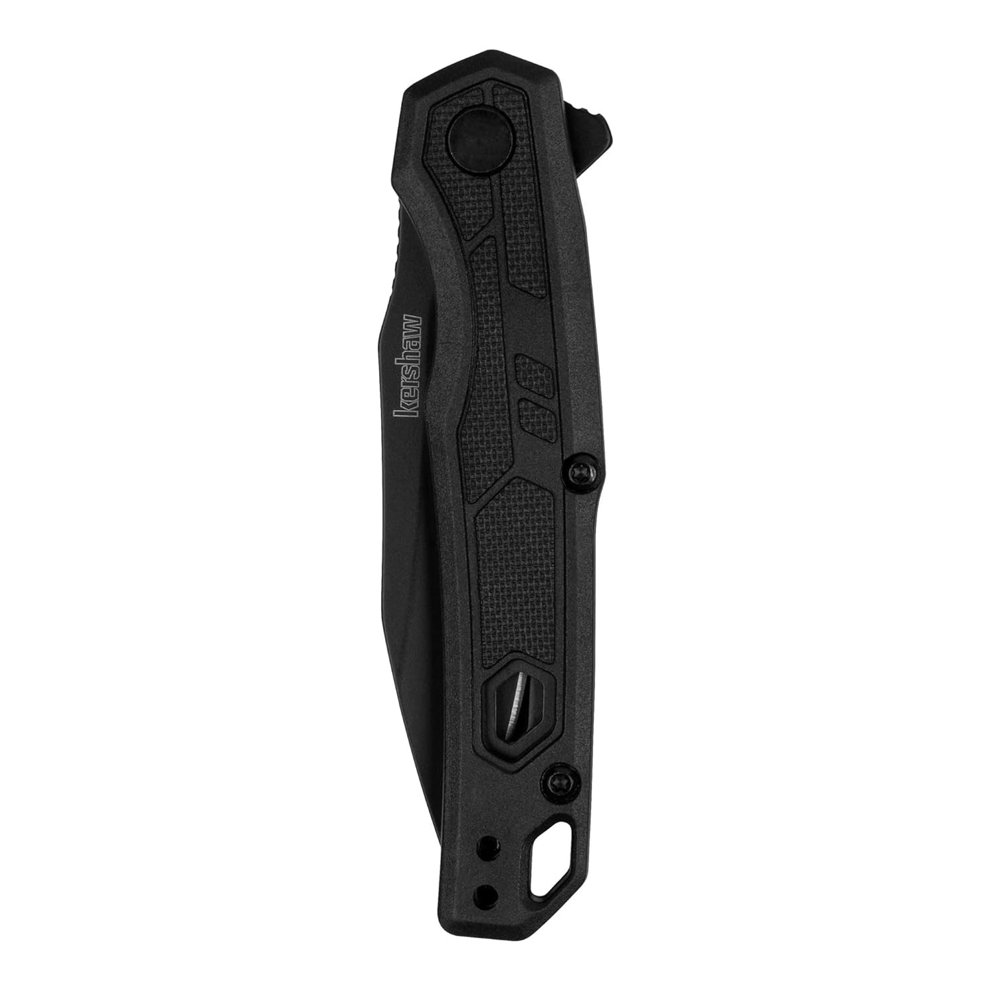Kershaw Appa Pocket Knife, All-Black, 2.75 Inch Steel Partially Serrated Reverse Tanto Blade, EDC with Assisted Opening, Reversible Pocketclip, Everyday Carry Pocket Knife for Men and Women