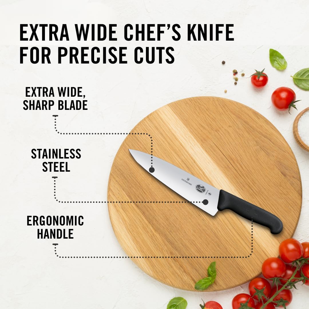 Victorinox Swiss Army Fibrox Chef's Knife Black 8 in
