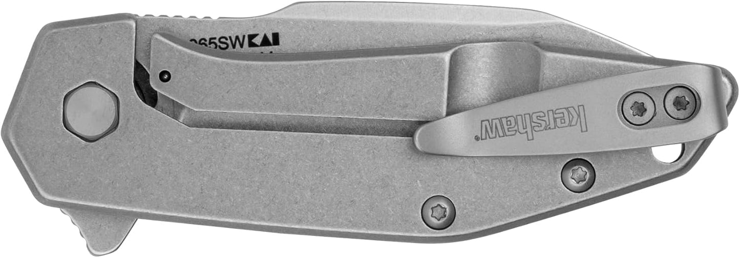 Kershaw Blur S30V Pocket Knife, 3.4 Inch CPM S30V Stainless Steel Recurve Plain Edge Blade, EDC with Assisted Opening, USA Made, Reversible Pocketclip, Everyday Carry Pocket Knife for Men and Women
