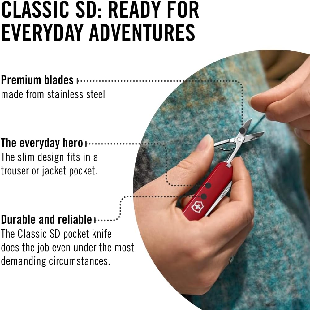 Victorinox Swiss Army Classic SD Pocket Knife, Red