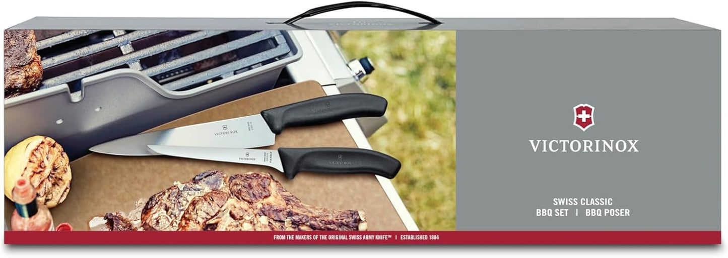 Victorinox Swiss Classic 7 Piece BBQ Cutlery Roll Set Black
