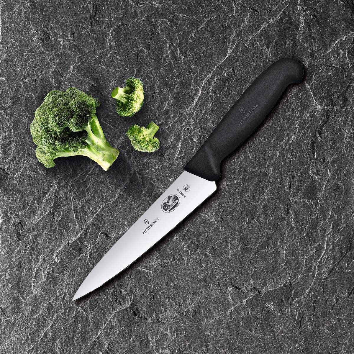 Victorinox Fibrox 6 Inch Straight Chef's Knife,Black