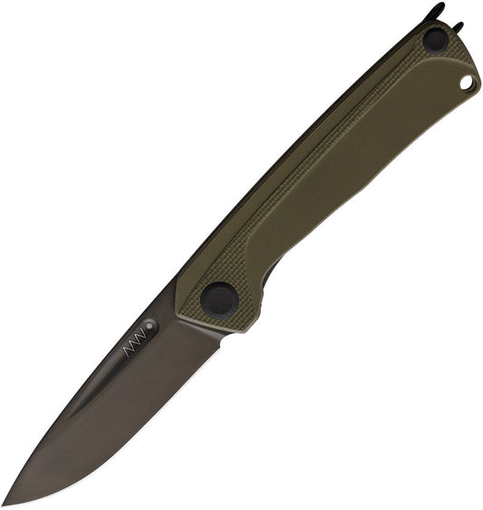 Acta Non Verba Pocket Knife Z200 Linerlock Olive G10 Folding Sleipner Z200021