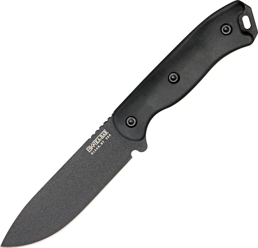 Becker Black Short 1095 Carbon Steel Drop Point Fixed Blade Knife w/ Sheath R16