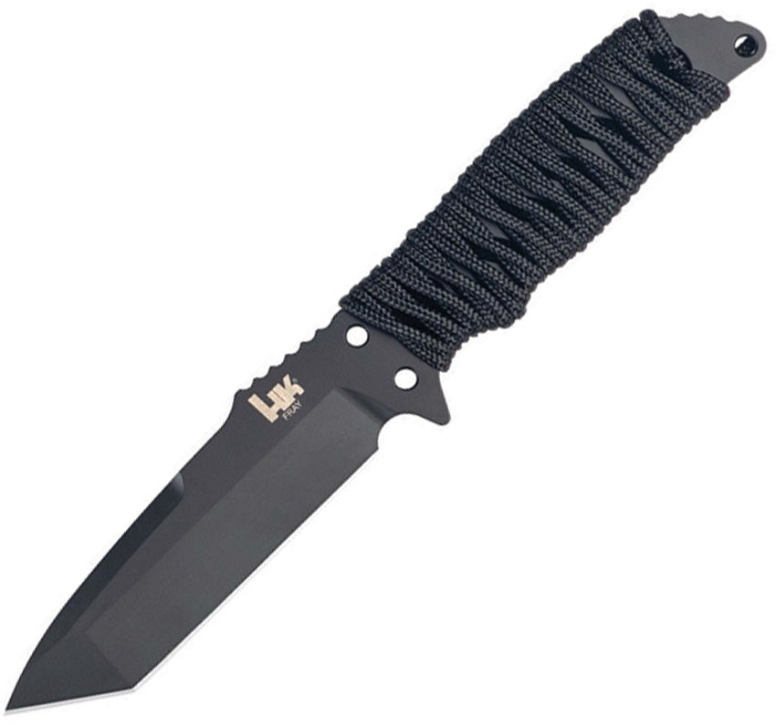 Heckler & Koch Black Cord Wrapped Fray Tanto Fixed Blade Knife 55240