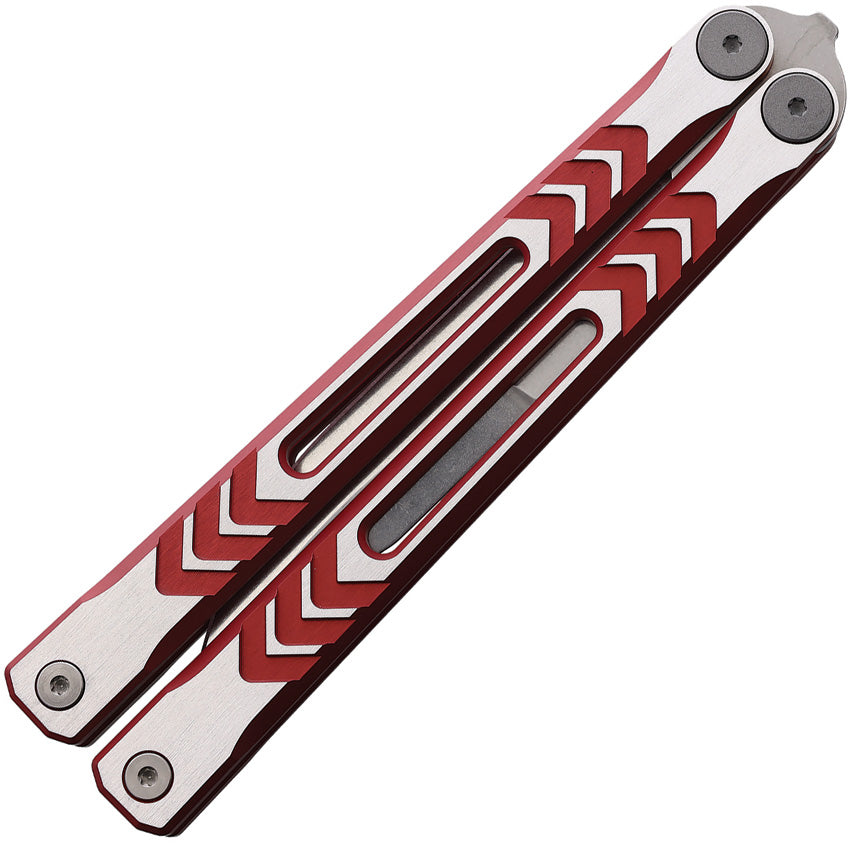 Revo Nexus Balisong Red Aluminum 154CM Butterfly Knife VNXSTTRD