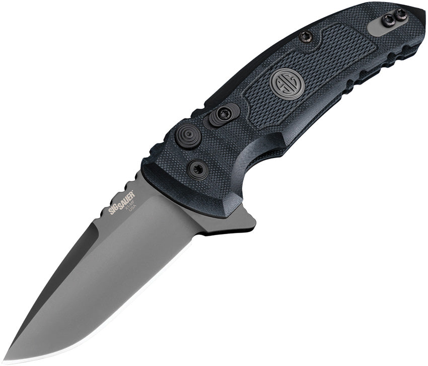 SIG Sauer X-1 Microflip Black Button Lock Folding Pocket Knife 16172